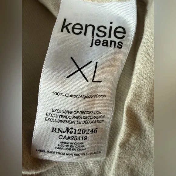 Kensie Jeans Light Tan Button-Up Women’s Corduroy Shirt - Picture 5 of 5